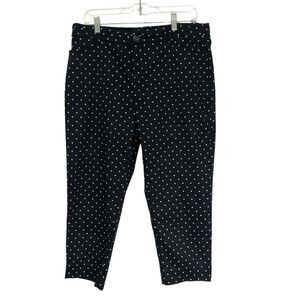 Classic Apparel Khakis &‎ Company Womens SZ 12 White Dots on Black Capri Pants